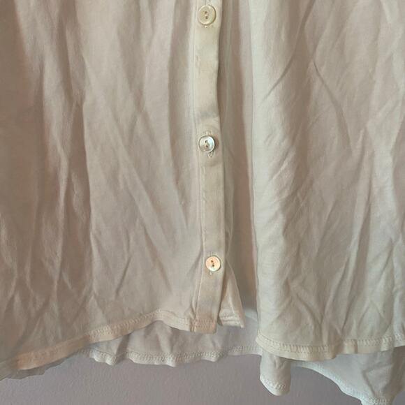 Eileen Fisher Women's size Large Petite White 100% Cotton Button Down Blouse - Picture 5 of 10